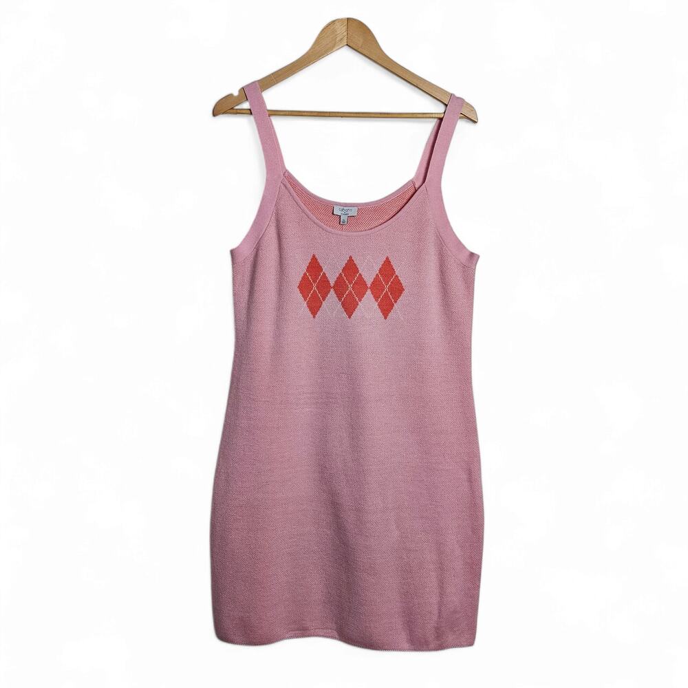 Cabana by Crown & Ivy NWT Mini Knit Tank Dress Argyle Preppy